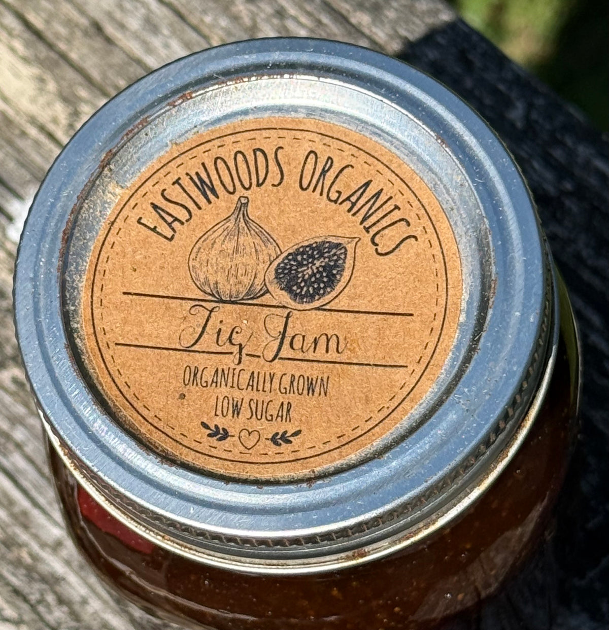 Organic Homegrown Low Sugar Fig Jam Eastwoods Organics 16 oz